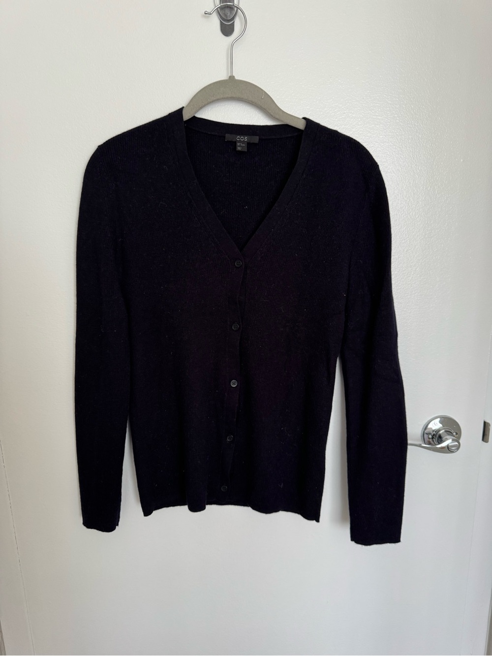 COS Black V-Neck Knit Sweater